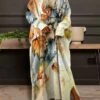 Women's Plus Size Curve Casual Dress Winter Dress Leaf Long Dress Maxi Dress Long Sleeve Print V Neck Fashion Outdoor Blue Purple Fall Winter L XL XXL 3XL 4XL -LIGHTINTHEBOX Shop ibzbzg1695360872679