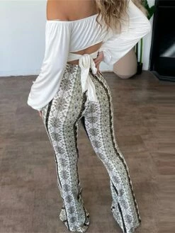 Women's Bootcut Bell Bottom Pants Trousers Full Length Print High Elasticity High Waist Fashion Streetwear Outdoor Street White Yellow S M Summer Fall 17 Women's Bootcut Bell Bottom Pants Trousers Full Length Print High Elasticity High Waist Fashion Streetwear Outdoor Street White Yellow S M Summer Fall -LIGHTINTHEBOX Shop ieamdj1690443456472