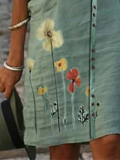 Women's Cotton Linen Dress Casual Dress Shift Dress Midi Dress Cotton Blend Fashion Casual Outdoor Daily Crew Neck Button Print Half Sleeve Summer Spring Fall 2023 Regular Fit Green Floral S M L XL 9 Women's Cotton Linen Dress Casual Dress Shift Dress Midi Dress Cotton Blend Fashion Casual Outdoor Daily Crew Neck Button Print Half Sleeve Summer Spring Fall 2023 Regular Fit Green Floral S M L XL -LIGHTINTHEBOX Shop igltck1681380596538