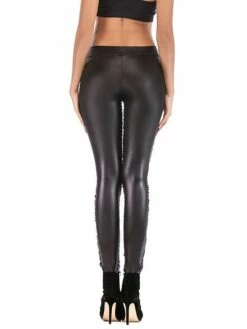 Women's Skinny Pants Trousers Full Length Sequins Micro-elastic Mid Waist Fashion Streetwear Party Street Black Blue S M Fall Winter -LIGHTINTHEBOX Shop iiaxuc1692257394123