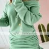 Women‘s Casual Dress Shift Dress Sheath Dress Mini Dress Black White Green Long Sleeve Pure Color Ruched Fall One Shoulder Elegant Winter Dress Fall Dress 2023 S M L XL