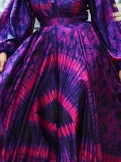 Women‘s Plus Size Curve Holiday Dress Floral V Neck Print Puff Sleeve Long Sleeve Winter Fall Elegant Maxi Long Dress Daily Vacation Dress -LIGHTINTHEBOX Shop ilqdga1644831513782