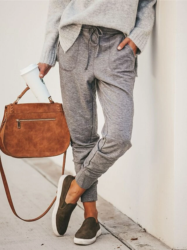 Women's Cargo Pants Sweatpants Chinos Full Length Cotton Blend Pocket Micro-elastic High Waist Fashion Streetwear Street Daily Black Wine S M Fall & Winter 7 Women's Cargo Pants Sweatpants Chinos Full Length Cotton Blend Pocket Micro-elastic High Waist Fashion Streetwear Street Daily Black Wine S M Fall & Winter - Image 5