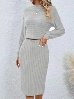 Women's Two Piece Dress Set Casual Dress Skirt Set Outdoor Daily Active Fashion Ribbed Midi Dress Turtleneck Long Sleeve Plain Loose Fit Black Wine Gray Fall Winter S M L XL XXL 18 Women's Two Piece Dress Set Casual Dress Skirt Set Outdoor Daily Active Fashion Ribbed Midi Dress Turtleneck Long Sleeve Plain Loose Fit Black Wine Gray Fall Winter S M L XL XXL -LIGHTINTHEBOX Shop imgpcc1693294046391