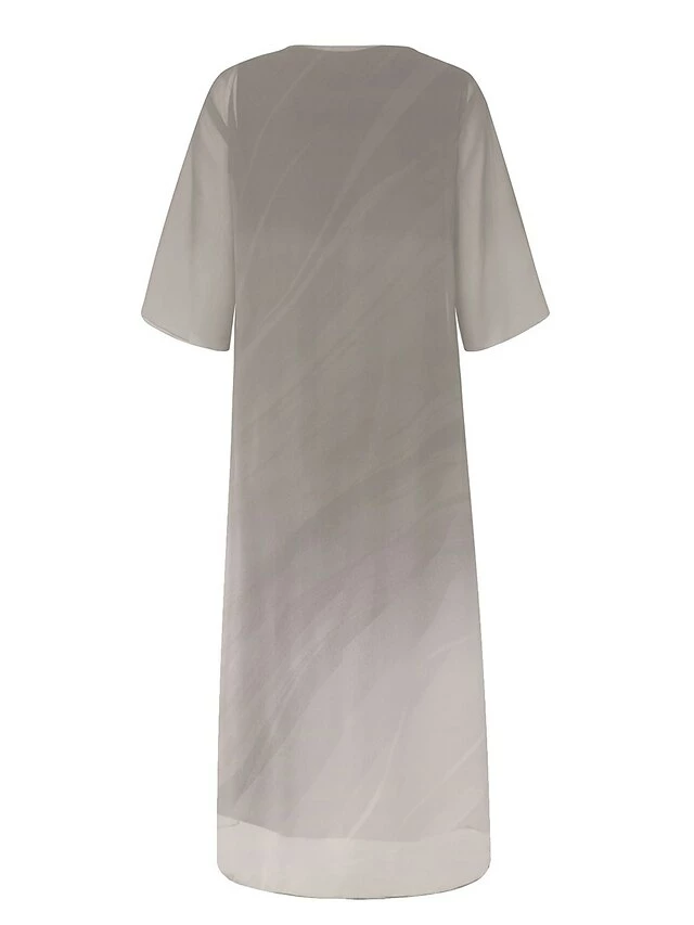 Women's Two Piece Dress Set Casual Dress Print Dress Outdoor Daily Fashion Modern Print Midi Dress Crew Neck Half Sleeve Floral Ombre Loose Fit Beige Summer Spring M L XL XXL 3XL 5 Women's Two Piece Dress Set Casual Dress Print Dress Outdoor Daily Fashion Modern Print Midi Dress Crew Neck Half Sleeve Floral Ombre Loose Fit Beige Summer Spring M L XL XXL 3XL - Image 3