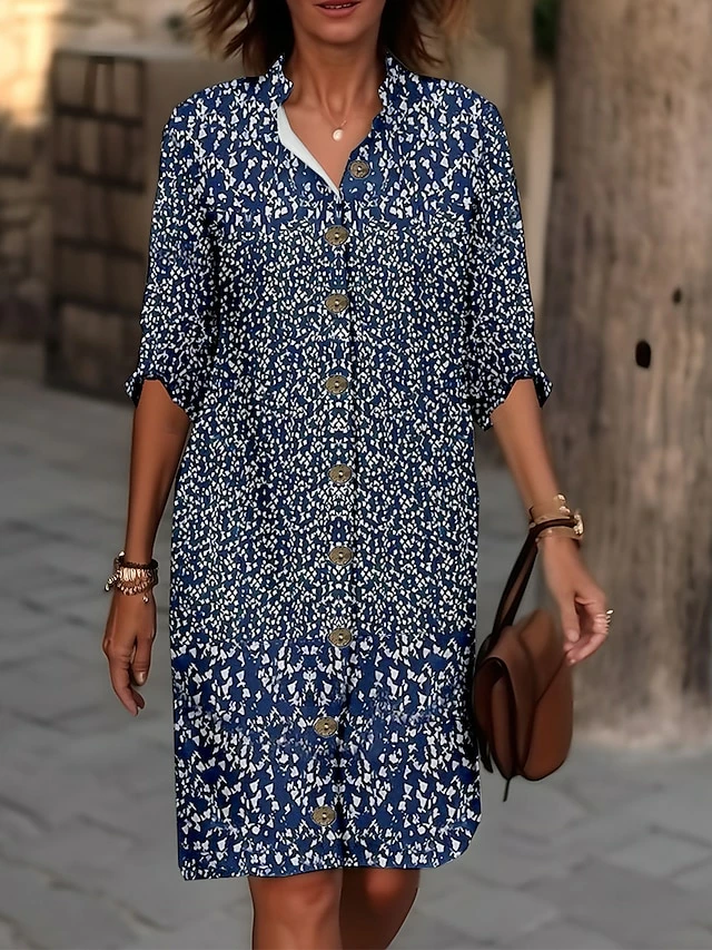 Women's Shirt Dress Casual Dress Cotton Linen Dress Midi Dress Polyester Fashion Casual Daily Outdoor Daily Vacation Shirt Collar Button Print Long Sleeve Summer Spring Fall 2023 Loose Fit Black Wine 6 Women's Shirt Dress Casual Dress Cotton Linen Dress Midi Dress Polyester Fashion Casual Daily Outdoor Daily Vacation Shirt Collar Button Print Long Sleeve Summer Spring Fall 2023 Loose Fit Black Wine - Image 4