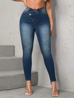 Women's Jeans Full Length Active Fashion Outdoor Street Robin's Egg Blue Deep Blue S M Fall Winter
