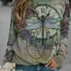 Women's Sweatshirt Pullover Sports Basic Blue Green Floral Geometric Casual Holiday Round Neck Long Sleeve Top Micro-elastic Fall & Winter -LIGHTINTHEBOX Shop iogosg1690892166475