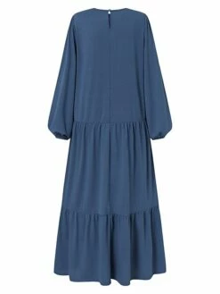 Women's Plus Size Curve Casual Dress Swing Dress A Line Dress Solid Color Long Dress Maxi Dress Long Sleeve Ruched Ruffle Crew Neck Basic Outdoor Black Blue Fall Winter L XL XXL 3XL 4XL -LIGHTINTHEBOX Shop iqkmxv1693366187199