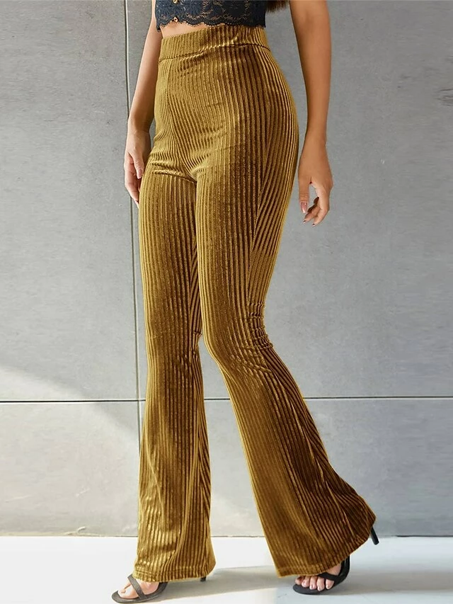 Women's Bell Bottom Pants Trousers Full Length Fashion Chic & Modern Outdoor Street Light Coffee Dark Brown S M Fall Winter 14 Women's Bell Bottom Pants Trousers Full Length Fashion Chic & Modern Outdoor Street Light Coffee Dark Brown S M Fall Winter - Image 12