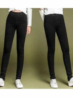 Women's Jeans Skinny Pants Trousers Full Length Denim High Elasticity High Waist Fashion Casual Office Daily Light Blue Black S M Fall & Winter -LIGHTINTHEBOX Shop irchrg1662207170960