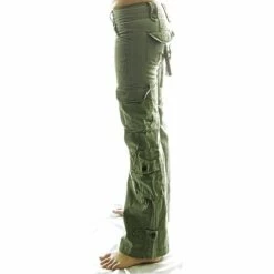 Women‘s Cargo Parachute pants TrousersTrousers Full Length Cotton Baggy Micro-elastic Low Waist Fashion Casual Office Daily Black Green S M Autumn / Fall -LIGHTINTHEBOX Shop isiqjk1644994025073
