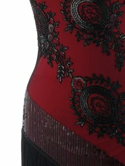 Women's Retro 1920s Fringe Dress Midi Dress Party Halloween Sequins Tassel Fringe Floral Spaghetti Strap Sleeveless Regular Fit Spring Fall 2023 Silver Red S M L XL -LIGHTINTHEBOX Shop iudbku1693206900691