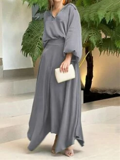 Women's Two Piece Dress Set Casual Dress Skirt Set Daily Date Streetwear Elegant Pocket Long Dress Maxi Dress Shirt Collar Long Sleeve Plain Loose Fit Black Wine Blue Fall Winter S M L XL XXL 11 Women's Two Piece Dress Set Casual Dress Skirt Set Daily Date Streetwear Elegant Pocket Long Dress Maxi Dress Shirt Collar Long Sleeve Plain Loose Fit Black Wine Blue Fall Winter S M L XL XXL -LIGHTINTHEBOX Shop ivircj1694085332794