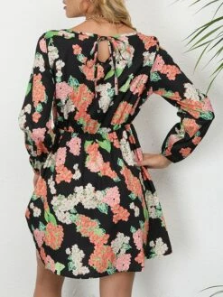 Women's Work Dress A Line Dress Fashion Mini Dress Print Crew Neck Long Sleeve Floral Loose Fit Red Blue Orange Fall S M L XL XXL -LIGHTINTHEBOX Shop ivojfn1693300572767