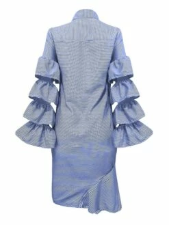 Women's Shirt Dress Sheath Dress Midi Dress Winter Dress Daily Vacation Polyester Cotton Blend Fashion Casual Shirt Collar Lace Up Ruched Long Sleeve Summer Spring Fall 2022 Regular Fit Red Light Blue -LIGHTINTHEBOX Shop ivwrtq1634352968139