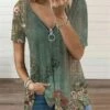 Women's T Shirt Tee Blue Purple Orange Floral Quarter Zip Print Short Sleeve Casual Holiday Basic V Neck Regular Fit Floral Sleeveless 1 Women's T Shirt Tee Blue Purple Orange Floral Quarter Zip Print Short Sleeve Casual Holiday Basic V Neck Regular Fit Floral Sleeveless -LIGHTINTHEBOX Shop ixjzps1680606190275