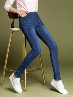 Women's Jeans Skinny Pants Trousers Full Length Denim High Elasticity High Waist Fashion Casual Office Daily Light Blue Black S M Fall & Winter -LIGHTINTHEBOX Shop ixonej1662120834713