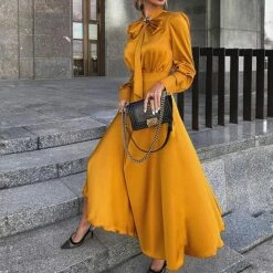 Women‘s Party Dress Wedding Guest Dress Satin Dress Swing Dress Long Dress Maxi Dress Black Yellow Red Long Sleeve Pure Color Lace Up Fall Autumn Stand Collar Modern Winter Dress 2023 S M L XL XXL 10 Women‘s Party Dress Wedding Guest Dress Satin Dress Swing Dress Long Dress Maxi Dress Black Yellow Red Long Sleeve Pure Color Lace Up Fall Autumn Stand Collar Modern Winter Dress 2023 S M L XL XXL -LIGHTINTHEBOX Shop iymaqu1647321890727