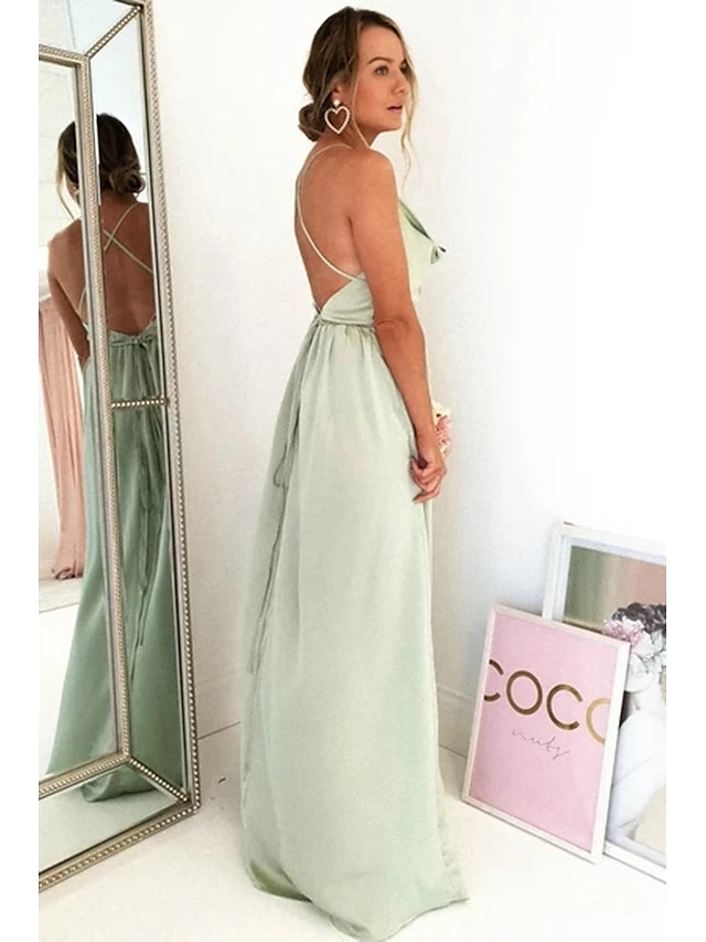 Women's Prom Dress Party Dress Satin Dress Long Dress Maxi Dress Light Green Wine Sleeveless Pure Color Split Summer Spring Fall Spaghetti Strap Fashion Party Birthday Evening Party 2023 S M L XL 9 Women's Prom Dress Party Dress Satin Dress Long Dress Maxi Dress Light Green Wine Sleeveless Pure Color Split Summer Spring Fall Spaghetti Strap Fashion Party Birthday Evening Party 2023 S M L XL - Image 7