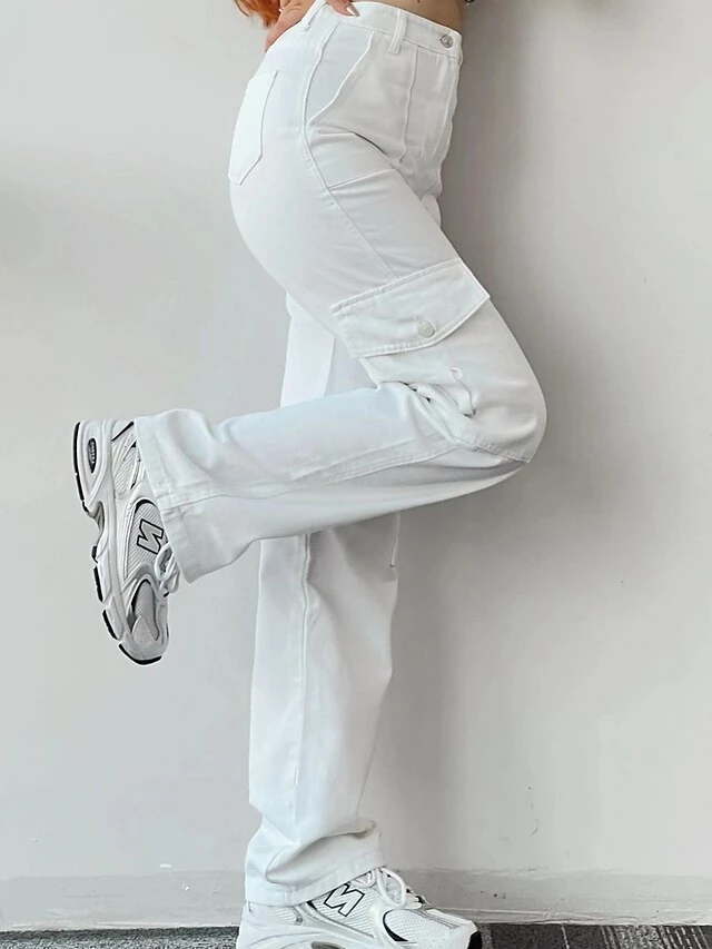 Women‘s Cargo Khaki Parachute Pants Chinos Trousers Full Length Cotton Micro-elastic Mid Waist Fashion Streetwear Street Daily Apricot Pink ArmyGreen S M Fall Winter 10 Women‘s Cargo Khaki Parachute Pants Chinos Trousers Full Length Cotton Micro-elastic Mid Waist Fashion Streetwear Street Daily Apricot Pink ArmyGreen S M Fall Winter - Image 8