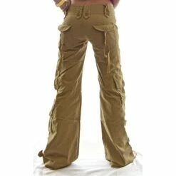 Women‘s Cargo Parachute pants TrousersTrousers Full Length Cotton Baggy Micro-elastic Low Waist Fashion Casual Office Daily Black Green S M Autumn / Fall -LIGHTINTHEBOX Shop jbztgb1644995798635