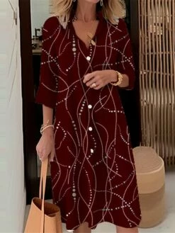 Women's Shirt Dress Casual Dress Midi Dress Outdoor Daily Date Polyester Fashion Modern Shirt Collar Button Pocket Long Sleeve Fall Winter 2023 Loose Fit Black White Wine Floral S M L XL 2XL -LIGHTINTHEBOX Shop jcaymu1695367375325