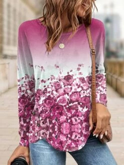 Women's T Shirt Tee Christmas Shirt Yellow Pink Blue Floral Print Long Sleeve Holiday Weekend Basic Christmas Round Neck Regular Fit Floral Painting Spring &Fall 10 Women's T Shirt Tee Christmas Shirt Yellow Pink Blue Floral Print Long Sleeve Holiday Weekend Basic Christmas Round Neck Regular Fit Floral Painting Spring &Fall -LIGHTINTHEBOX Shop jcning1695291074765