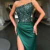Women‘s Christmas Prom Dress Party Dress Sequin Dress Long Dress Maxi Dress Wine Green Sleeveless Pure Color Sparkly Glitter Sequins Fall Winter Autumn Strapless Fashion Winter Dress Wedding Guest -LIGHTINTHEBOX Shop jgbmnr1693376540622
