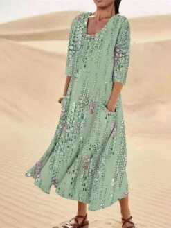 Women's Casual Dress Cotton Linen Dress Midi Dress Polyester Fashion Casual Daily Outdoor Daily Vacation Crew Neck Pocket Print Half Sleeve Summer Spring Fall 2023 Loose Fit ArmyGreen White Red Leaf 11 Women's Casual Dress Cotton Linen Dress Midi Dress Polyester Fashion Casual Daily Outdoor Daily Vacation Crew Neck Pocket Print Half Sleeve Summer Spring Fall 2023 Loose Fit ArmyGreen White Red Leaf -LIGHTINTHEBOX Shop jgbxsw1690365370530