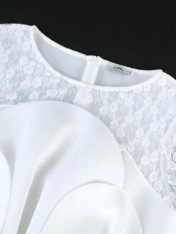 Women's Plus Size Curve Party Dress Lace Dress Bodycon Plain Midi Dress Long Sleeve Lace Bow Crew Neck Fashion Party White Fall Winter XL XXL 3XL 4XL -LIGHTINTHEBOX Shop jgnbpi1694165782052