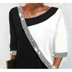 Women's Casual Dress Shift Dress Mini Dress Black Half Sleeve Color Block Patchwork Summer Spring V Neck Fashion 2023 S M L XL 2XL 3XL -LIGHTINTHEBOX Shop jmhnaq1659677553081