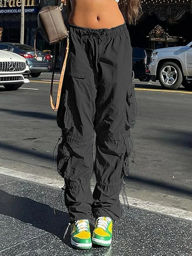 Women's Cargo Pants Pants Trousers Baggy Full Length Cotton Blend Baggy Micro-elastic Mid Waist Fashion Casual Office Black Green S M Autumn / Fall 10 Women's Cargo Pants Pants Trousers Baggy Full Length Cotton Blend Baggy Micro-elastic Mid Waist Fashion Casual Office Black Green S M Autumn / Fall - Image 8