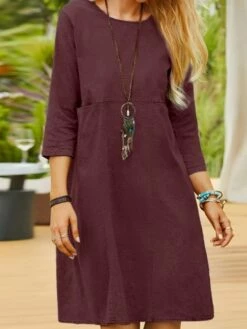 Women's Casual Dress Cotton Linen Dress Shift Dress Midi Dress Linen / Cotton Blend Fashion Traditional / Vintage Outdoor Daily Vacation U Neck Patchwork 3/4 Length Sleeve Fall Winter Autumn 2023 9 Women's Casual Dress Cotton Linen Dress Shift Dress Midi Dress Linen / Cotton Blend Fashion Traditional / Vintage Outdoor Daily Vacation U Neck Patchwork 3/4 Length Sleeve Fall Winter Autumn 2023 -LIGHTINTHEBOX Shop jpouxg1693366169655
