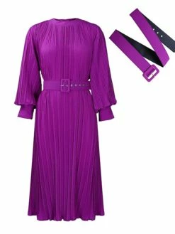 Women's Work Dress Casual Dress Black Dress Fashion Office Daily Workfashion Midi Dress Lace Up Pleated Crew Neck Long Sleeve Plain Regular Fit Black White Red Fall Winter S M L XL XXL -LIGHTINTHEBOX Shop jqnfhc1695645193262