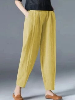 Women's Bloomers Cropped Pants Harem Pants Ankle-Length Cotton And Linen Pocket High Cut High Waist Vacation Streetwear Outdoor Street Wine Black S M Winter Autumn / Fall -LIGHTINTHEBOX Shop jqzdwc1697681133904