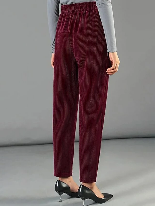 Women's Fleece Pants Pants Trousers Harem Pants Wine Black Coffee Fashion Streetwear Daily Daily Wear Vacation Pocket Full Length Breathability Plain XL 2XL 3XL 4XL 5XL 10 Women's Fleece Pants Pants Trousers Harem Pants Wine Black Coffee Fashion Streetwear Daily Daily Wear Vacation Pocket Full Length Breathability Plain XL 2XL 3XL 4XL 5XL - Image 8