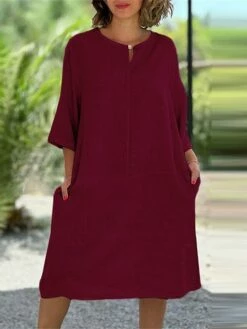 Women's Casual Dress Cotton Linen Dress Midi Dress Linen / Cotton Blend Daily Casual Daily Outdoor Vacation Weekend Crew Neck Button Pocket 3/4 Length Sleeve Summer Spring Fall 2023 Loose Fit Black 18 Women's Casual Dress Cotton Linen Dress Midi Dress Linen / Cotton Blend Daily Casual Daily Outdoor Vacation Weekend Crew Neck Button Pocket 3/4 Length Sleeve Summer Spring Fall 2023 Loose Fit Black -LIGHTINTHEBOX Shop jtfkar1689762277671