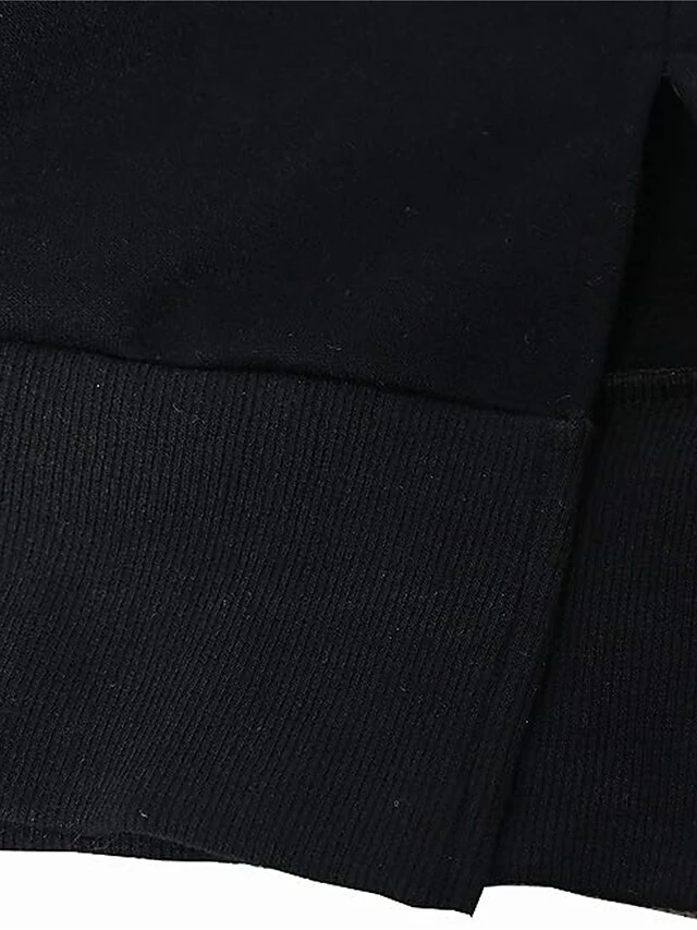 Women's Casual Dress Hoodie Dress Winter Dress Midi Dress Split Outdoor Daily Going Out Active Fashion Hooded Long Sleeve 2023 Regular Fit Black Color S M L XL Size 5 Women's Casual Dress Hoodie Dress Winter Dress Midi Dress Split Outdoor Daily Going Out Active Fashion Hooded Long Sleeve 2023 Regular Fit Black Color S M L XL Size - Image 3