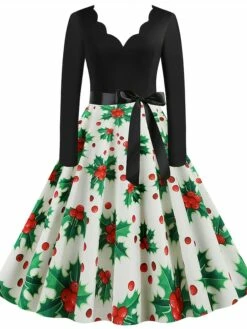 Women's Christmas Retro 1950s Vintage Dress Midi Dress Party Ruched Bow Fruit V Neck Long Sleeve Regular Fit Fall Winter 2023 Deep Green Black S M L XL 35 Women's Christmas Retro 1950s Vintage Dress Midi Dress Party Ruched Bow Fruit V Neck Long Sleeve Regular Fit Fall Winter 2023 Deep Green Black S M L XL -LIGHTINTHEBOX Shop juqijs1695363825453