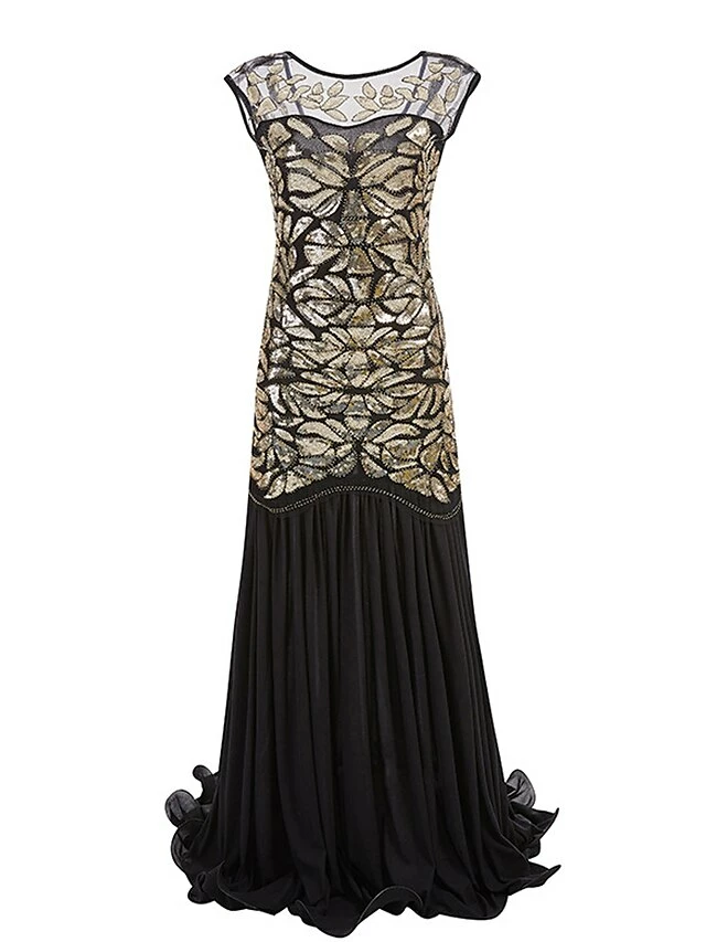 Women's Retro 1920s Sequin Dress Long Dress Maxi Dress Party Halloween Sequins Ruffle Leaf Crewneck Sleeveless Regular Fit Spring Fall 2023 Black Red S M L XL 11 Women's Retro 1920s Sequin Dress Long Dress Maxi Dress Party Halloween Sequins Ruffle Leaf Crewneck Sleeveless Regular Fit Spring Fall 2023 Black Red S M L XL - Image 9