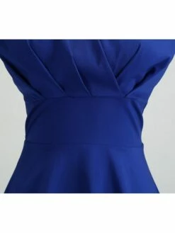 Women's Swing Dress Vintage Tea Dresses Midi Dress Black Yellow Pink Short Sleeve Pure Color Ruched Spring Summer Crew Neck Vintage Daily Weekend Slim S M L XL XXL -LIGHTINTHEBOX Shop jyjhoz1629364278097