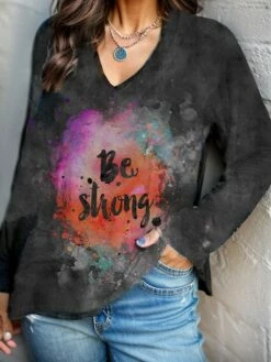 Women's T Shirt Tee Christmas Shirt Black Pink Blue Snowman Print Long Sleeve Christmas Weekend Fashion Christmas V Neck Regular Fit Painting Spring &Fall -LIGHTINTHEBOX Shop jyxgrx1694690453737