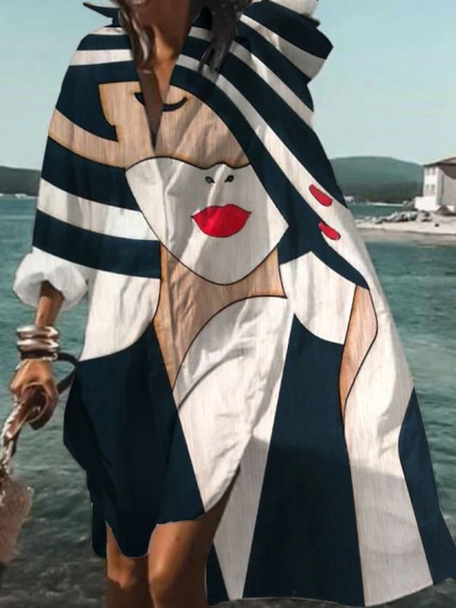 Women's Shirt Dress Swing Dress Sundress Midi Dress Outdoor Winter Dress Daily Polyester Vacation Casual Shirt Collar Button Pocket Long Sleeve Summer Spring Fall 2023 Loose Fit Black White Blue 6 Women's Shirt Dress Swing Dress Sundress Midi Dress Outdoor Winter Dress Daily Polyester Vacation Casual Shirt Collar Button Pocket Long Sleeve Summer Spring Fall 2023 Loose Fit Black White Blue - Image 4