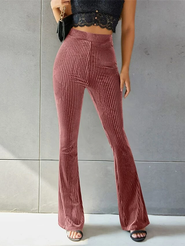 Women's Bell Bottom Pants Trousers Full Length Fashion Chic & Modern Outdoor Street Light Coffee Dark Brown S M Fall Winter 13 Women's Bell Bottom Pants Trousers Full Length Fashion Chic & Modern Outdoor Street Light Coffee Dark Brown S M Fall Winter - Image 11