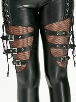 Women's Leather Pants Pants Trousers Cotton Black Low Rise Punk Fashion Vintage Halloween Daily Daily Wear Micro-elastic Full Length Comfort Plain M L XL 2XL 3XL -LIGHTINTHEBOX Shop jzqiix1691132997407