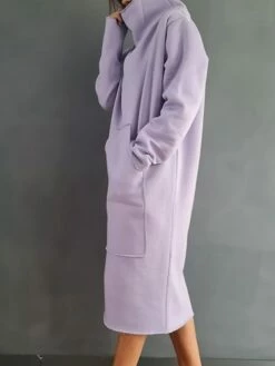 Women's Sweatshirt Dress Casual Dress Midi Dress Fashion Daily Outdoor Vacation Going Out Turtleneck Pocket Solid Color Regular Fit Black Yellow Purple S M L XL XXL -LIGHTINTHEBOX Shop jzvtcs1697541676376