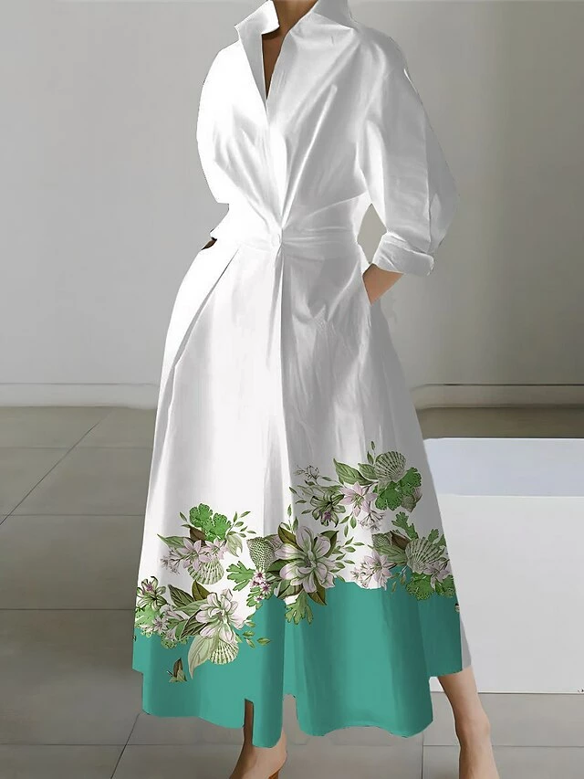 Women's Shirt Dress Casual Dress Swing Dress Maxi Long Dress Outdoor Office Daily Polyester Fashion Modern Shirt Collar Button Pocket Long Sleeve Spring Fall Winter 2023 Loose Fit ArmyGreen Black 6 Women's Shirt Dress Casual Dress Swing Dress Maxi Long Dress Outdoor Office Daily Polyester Fashion Modern Shirt Collar Button Pocket Long Sleeve Spring Fall Winter 2023 Loose Fit ArmyGreen Black - Image 4