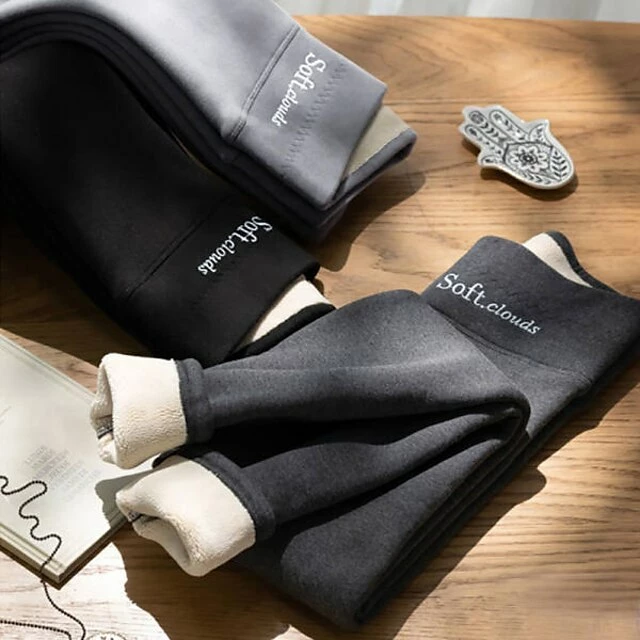 Women's Fleece Pants Tights Leggings Ankle-Length Stretchy High Waist Casual Lounge Daily Weekend Dark Gray (ordinary Plus Velvet Version) Light Gray (normal Plus Velvet Version) S M 6 Women's Fleece Pants Tights Leggings Ankle-Length Stretchy High Waist Casual Lounge Daily Weekend Dark Gray (ordinary Plus Velvet Version) Light Gray (normal Plus Velvet Version) S M - Image 4