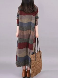 Women's Casual Dress Cotton Linen Dress Loose Dress Midi Dress Cotton Basic Classic Outdoor Daily Vacation Crew Neck Print Long Sleeve Spring Fall Winter 2023 Loose Fit Wine Brown Striped M L XL 2XL 19 Women's Casual Dress Cotton Linen Dress Loose Dress Midi Dress Cotton Basic Classic Outdoor Daily Vacation Crew Neck Print Long Sleeve Spring Fall Winter 2023 Loose Fit Wine Brown Striped M L XL 2XL -LIGHTINTHEBOX Shop kcqxun1692778408944